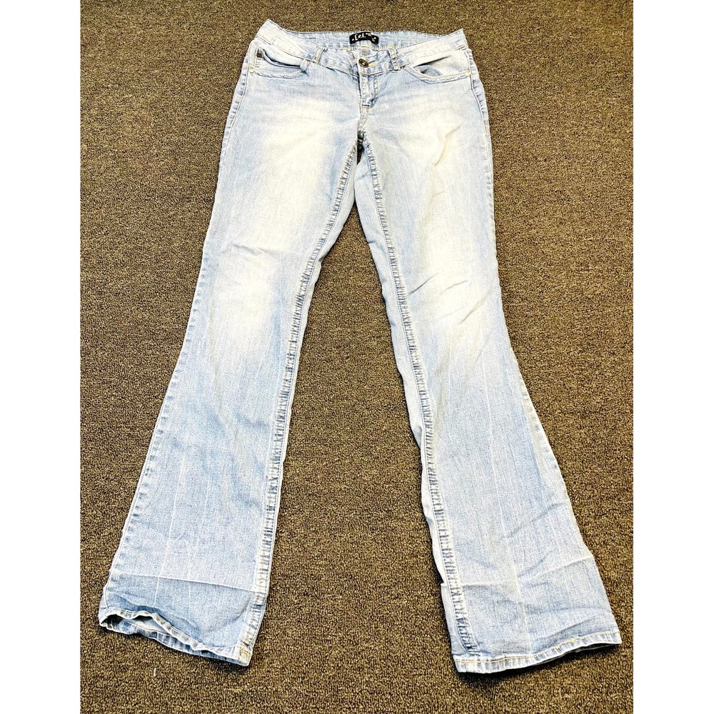 Lei Ashley Jeans Womens 7 Blue Denim Cotton Bootcut Leg Low Rise Light Wash